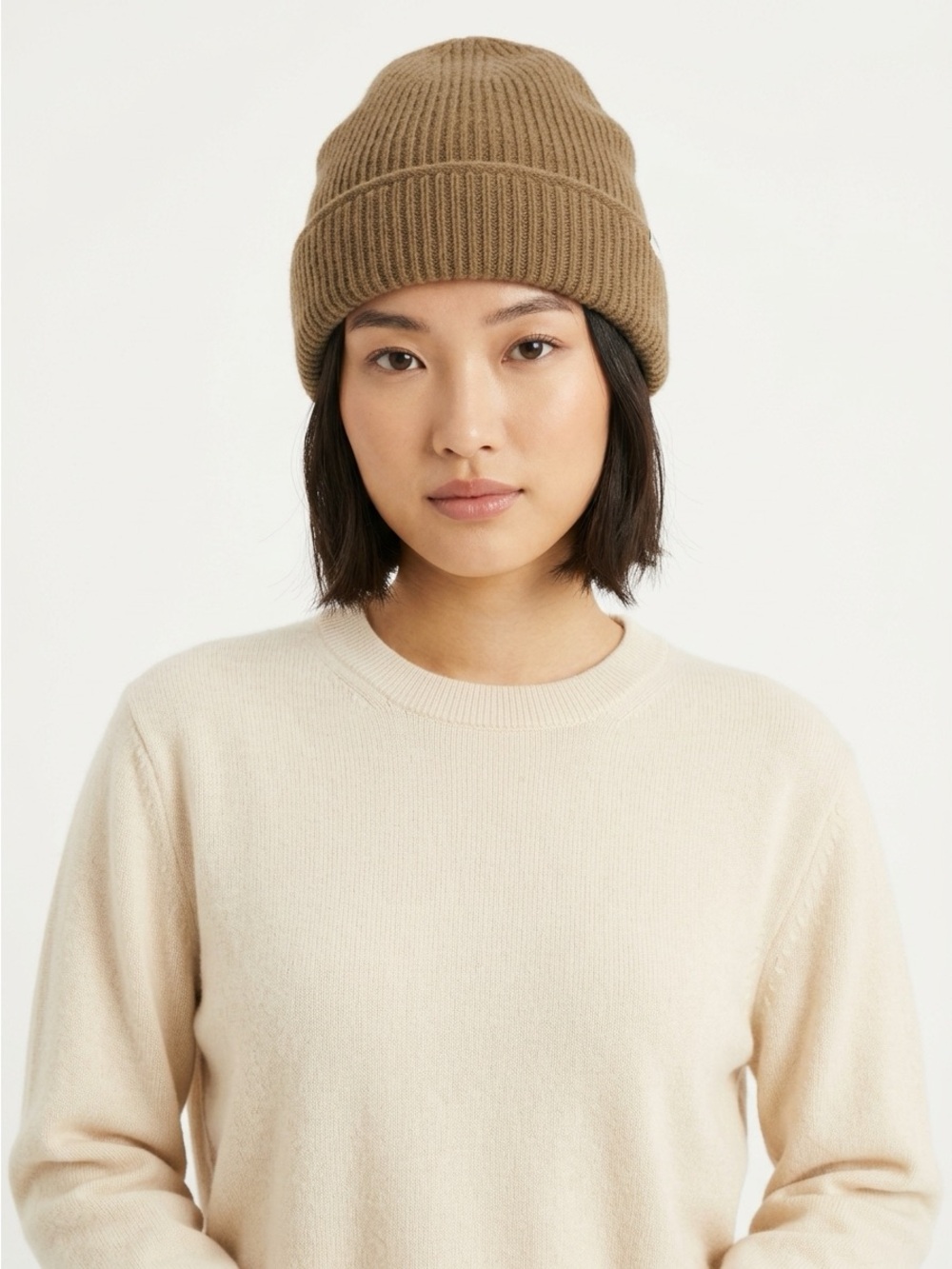 Madewell Ribbed Knit Beanie Wool Alpaca Olive Green OS